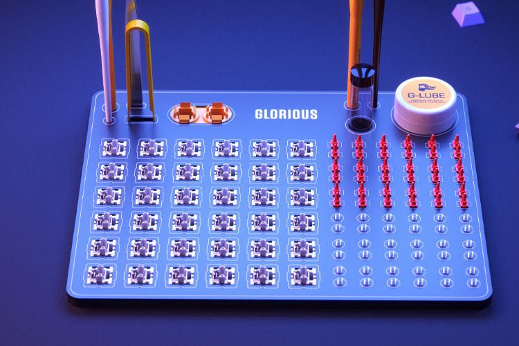 Hướng dẫn lube switch cùng dầu lube Glorious G-Lube chuyên dụng.