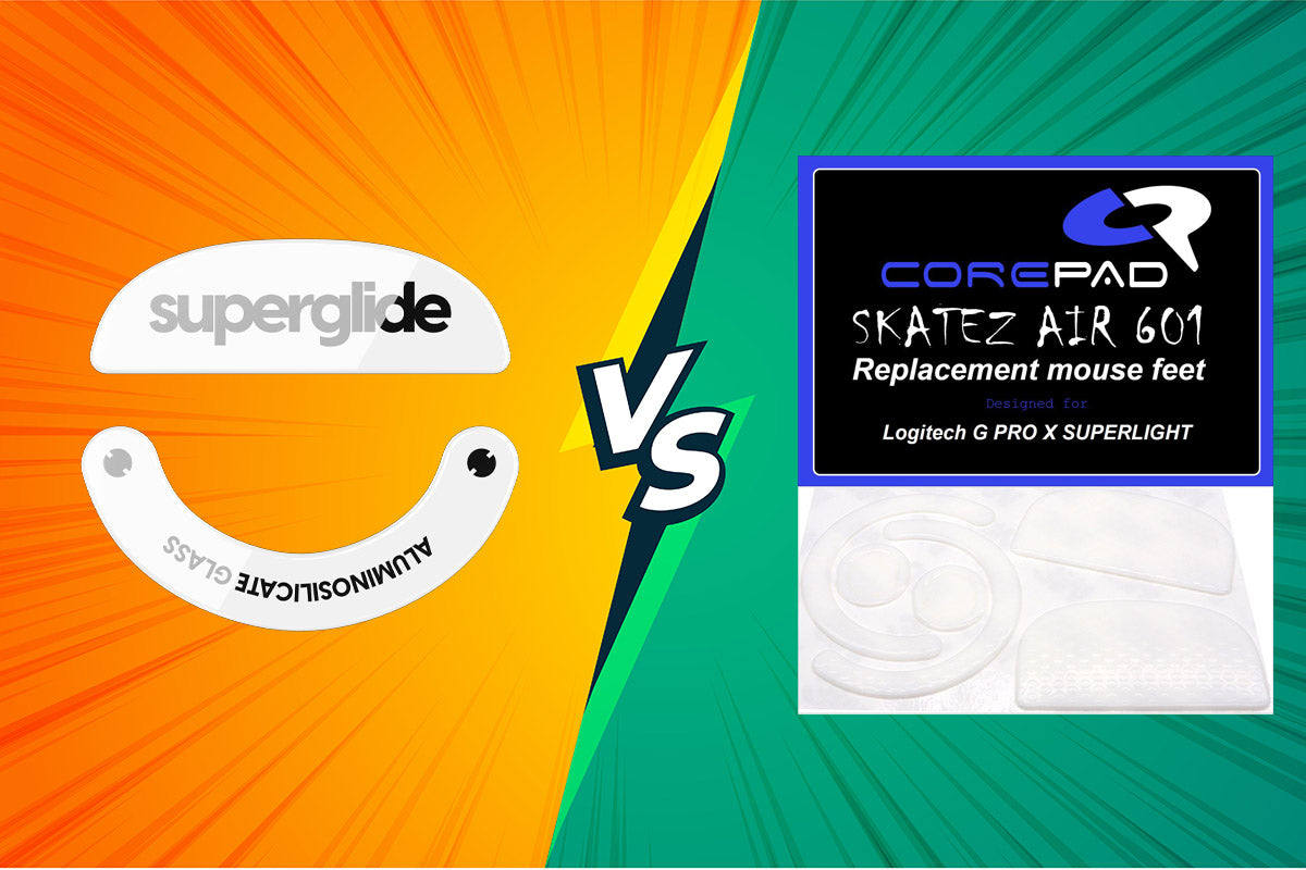 Nên mua feet PTFE Corepad cao cấp hay feet thủy tinh Superglide thay cho feet stock của chuột.