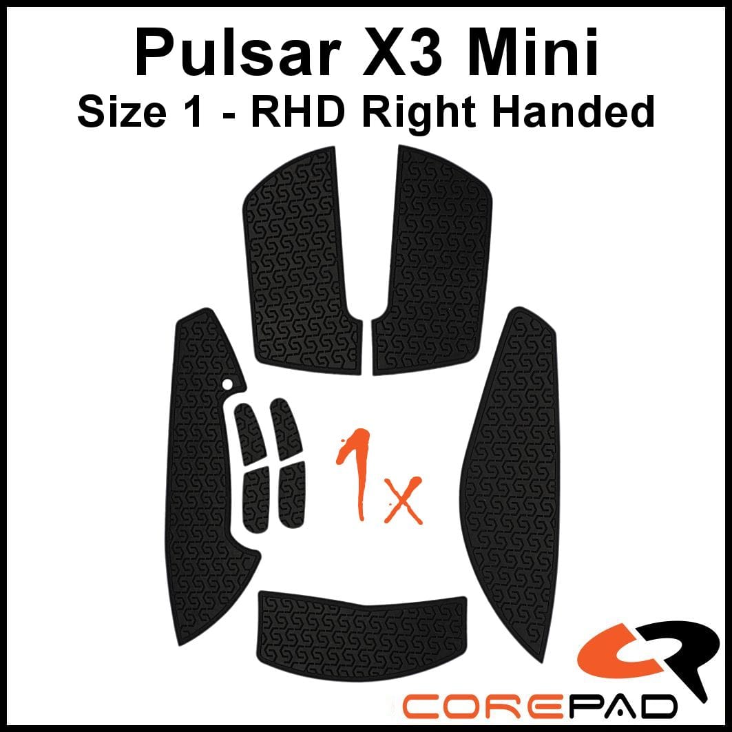 Bộ grip tape Corepad Soft Grips Pulsar X3 mini (Size 1 - RHD - Right-Handed)