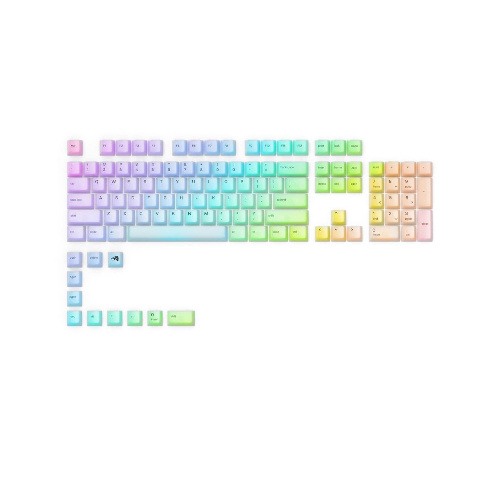 Bộ Keycap trong suốt Glorious Polychroma RGB - 115 phím