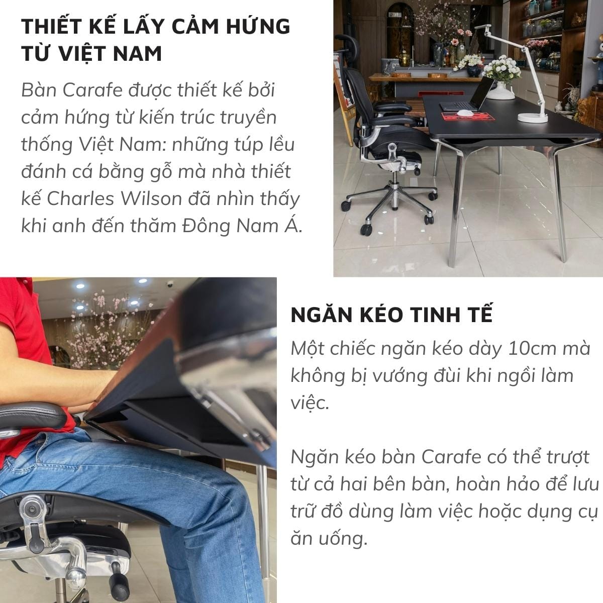 Bàn đa năng cao cấp Herman Miller Carafe.