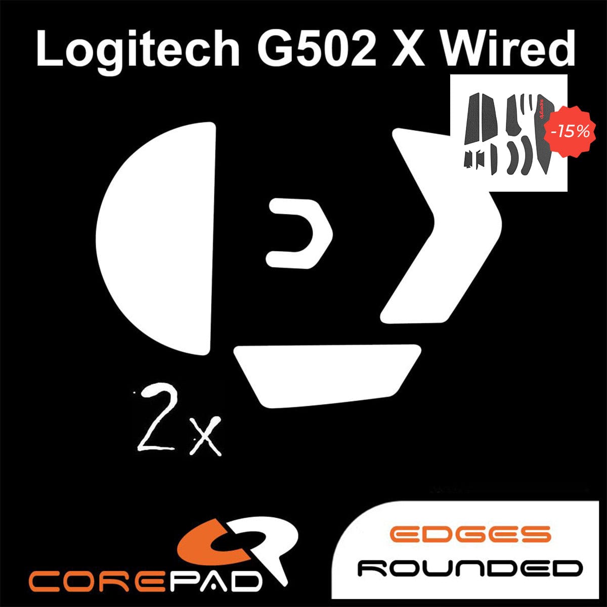 Bundle Feet Corepad + Grip tape Supergrip - Logitech G502X Wired.