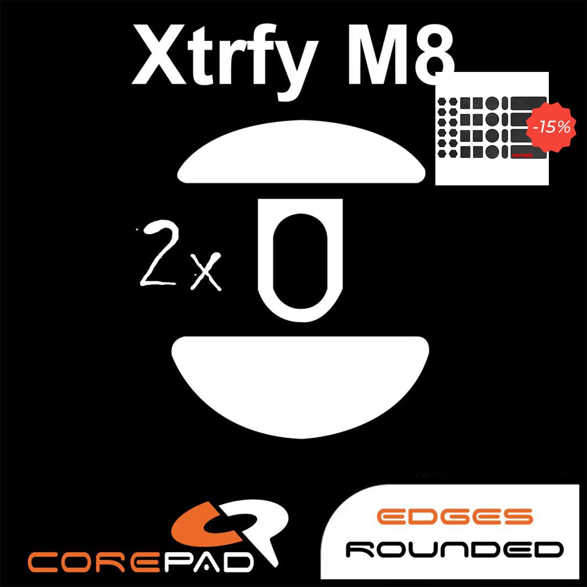 Bundle Feet Corepad + Grip tape Supergrip - Xtrfy M8.