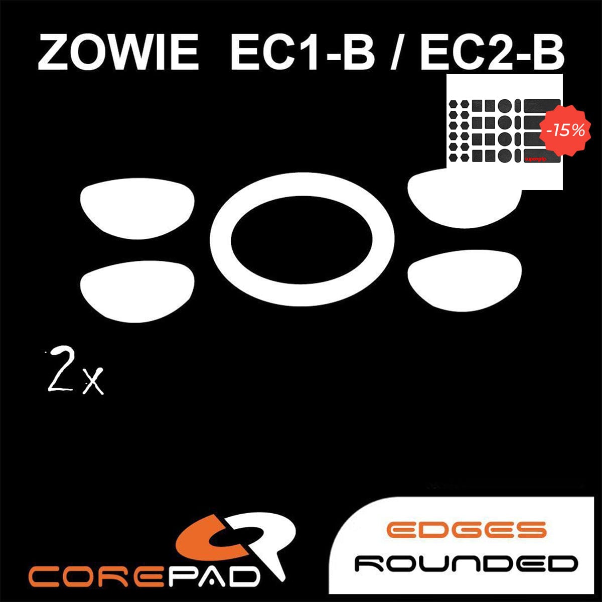 Bundle Feet Corepad + Grip tape Supergrip - Zowie EC1-B / EC2-B.