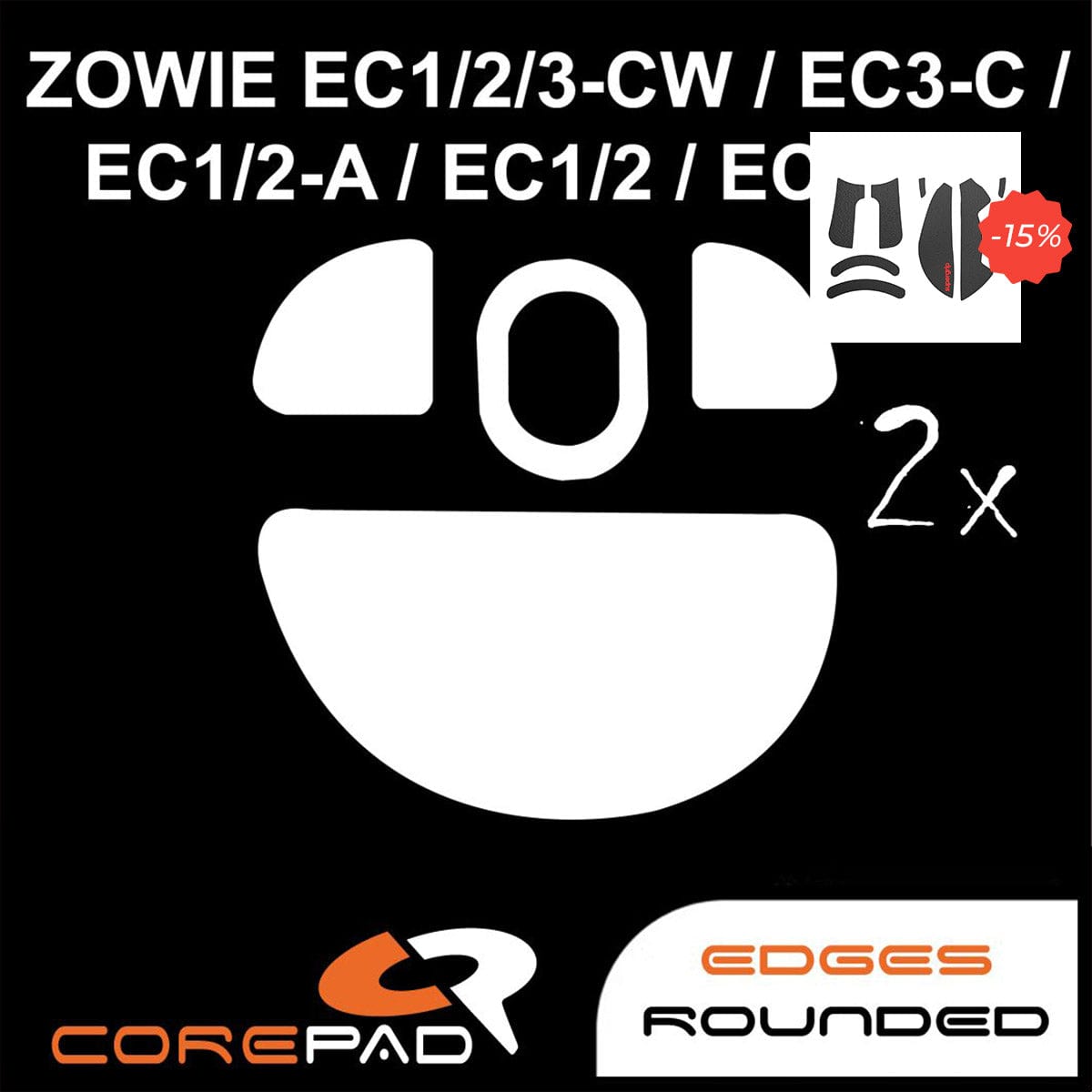 Bundle Feet Corepad + Grip tape Supergrip - Zowie EC2-CW