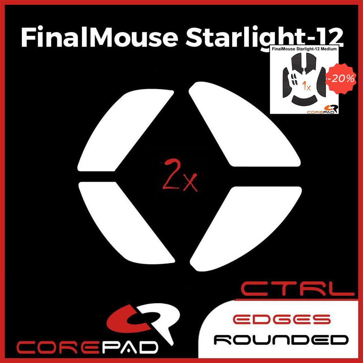 Bundle Feet + Grip tape Corepad - Finalmouse Starlight-12/Pro Medium.
