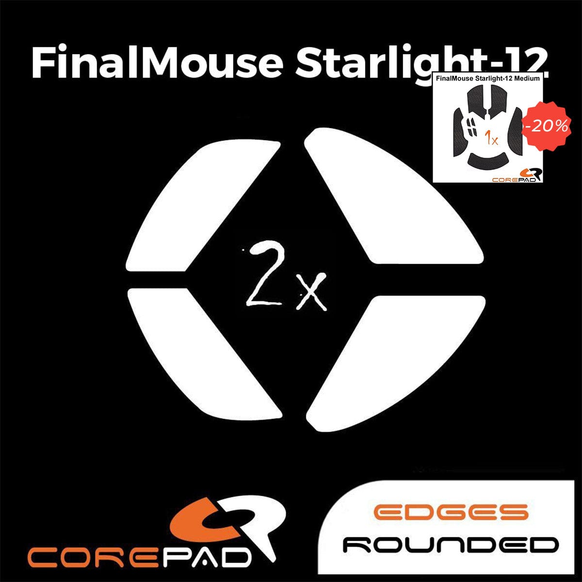 Bundle Feet + Grip tape Corepad - Finalmouse Starlight-12/Pro Small.