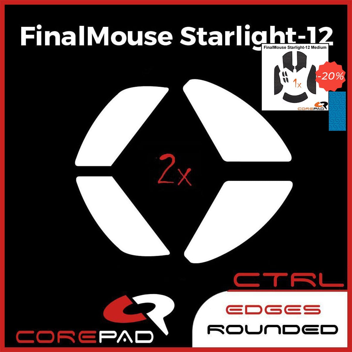 Bundle Feet + Grip tape Corepad - Finalmouse Starlight-12/Pro Small.