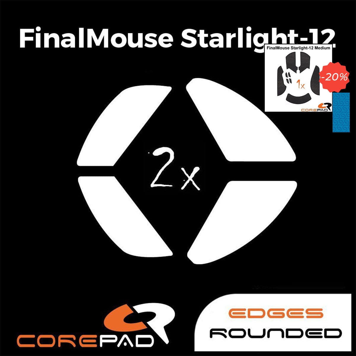 Bundle Feet + Grip tape Corepad - Finalmouse Starlight-12/Pro Small.
