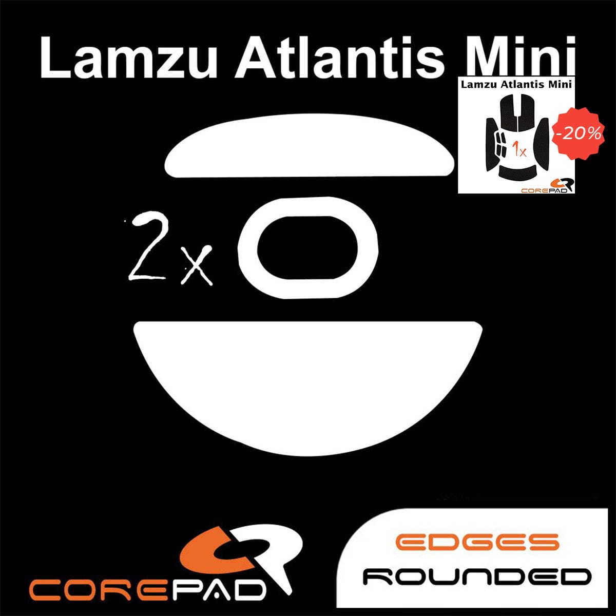 Bundle Feet + Grip tape Corepad - Lamzu Atlantis Mini.