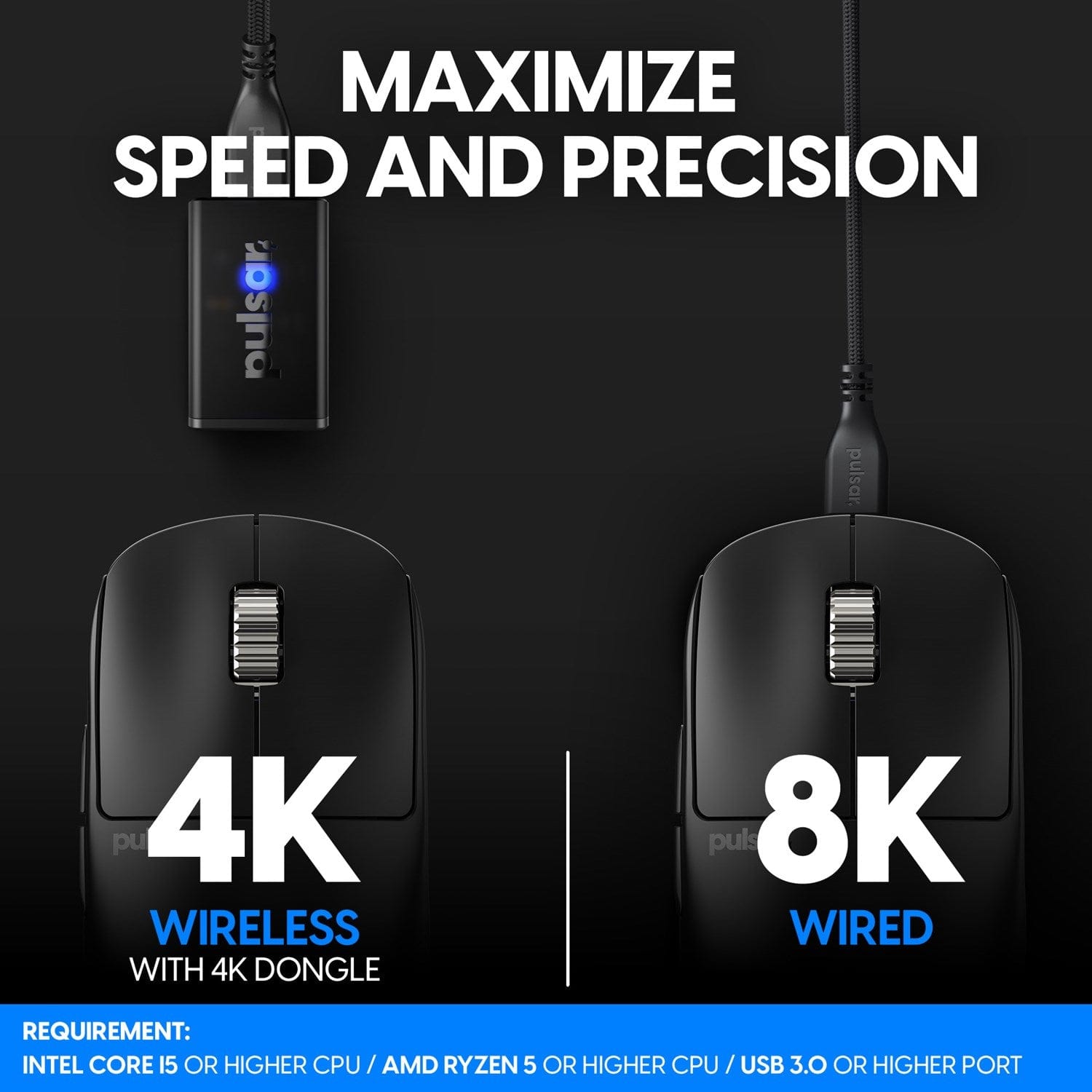 Chuột không dây siêu nhẹ Pulsar X2H eS (Đi kèm dongle 4K Polling Rate).