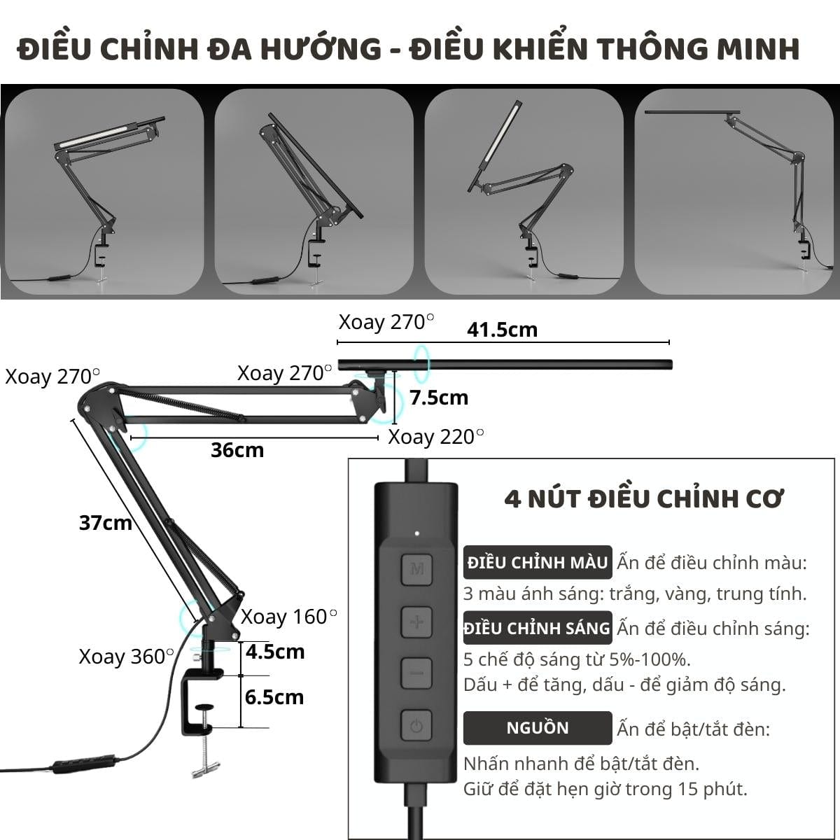Đèn bàn bảo vệ mắt thông minh Ergo Edge 3.