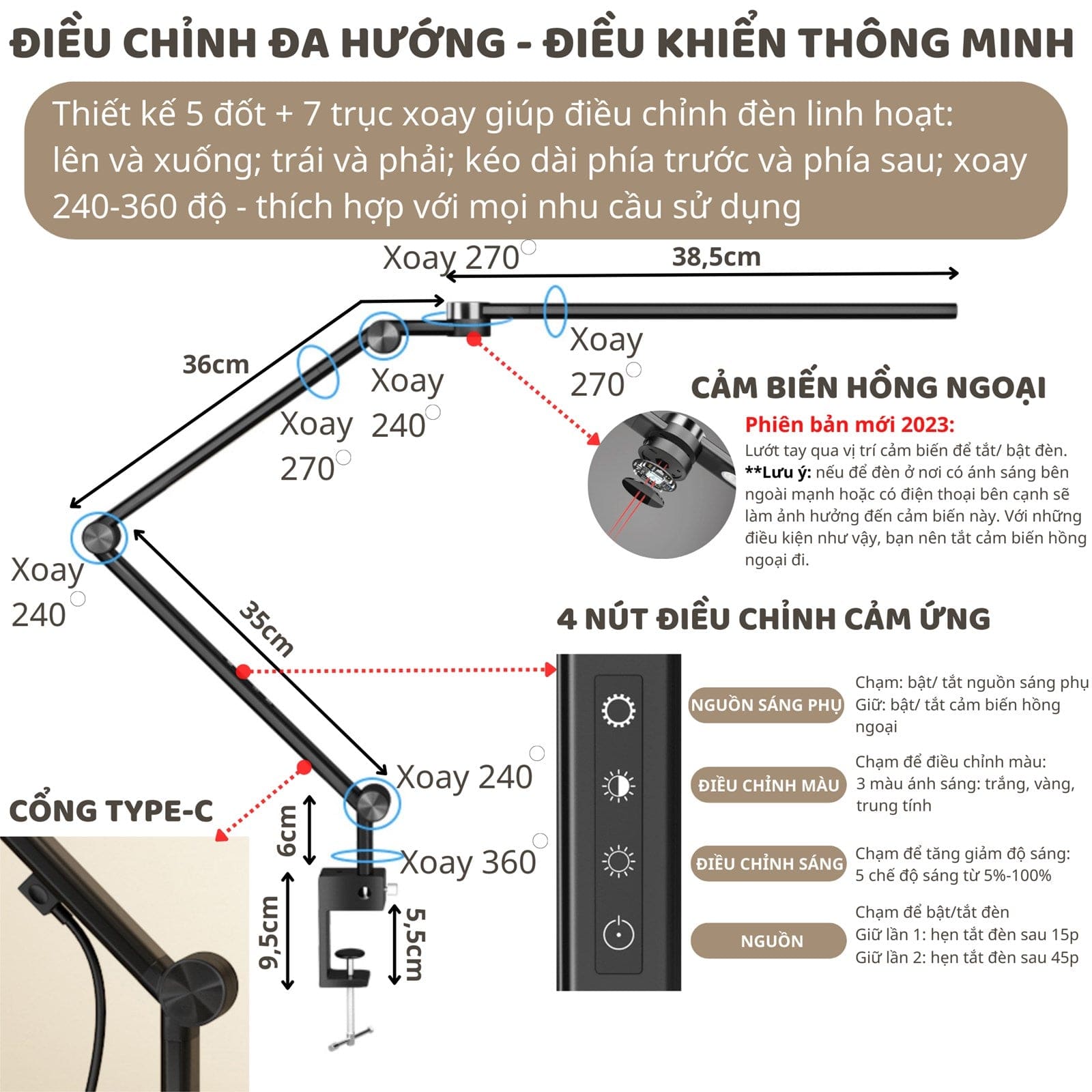 Đèn bàn bảo vệ mắt thông minh Ergo Edge