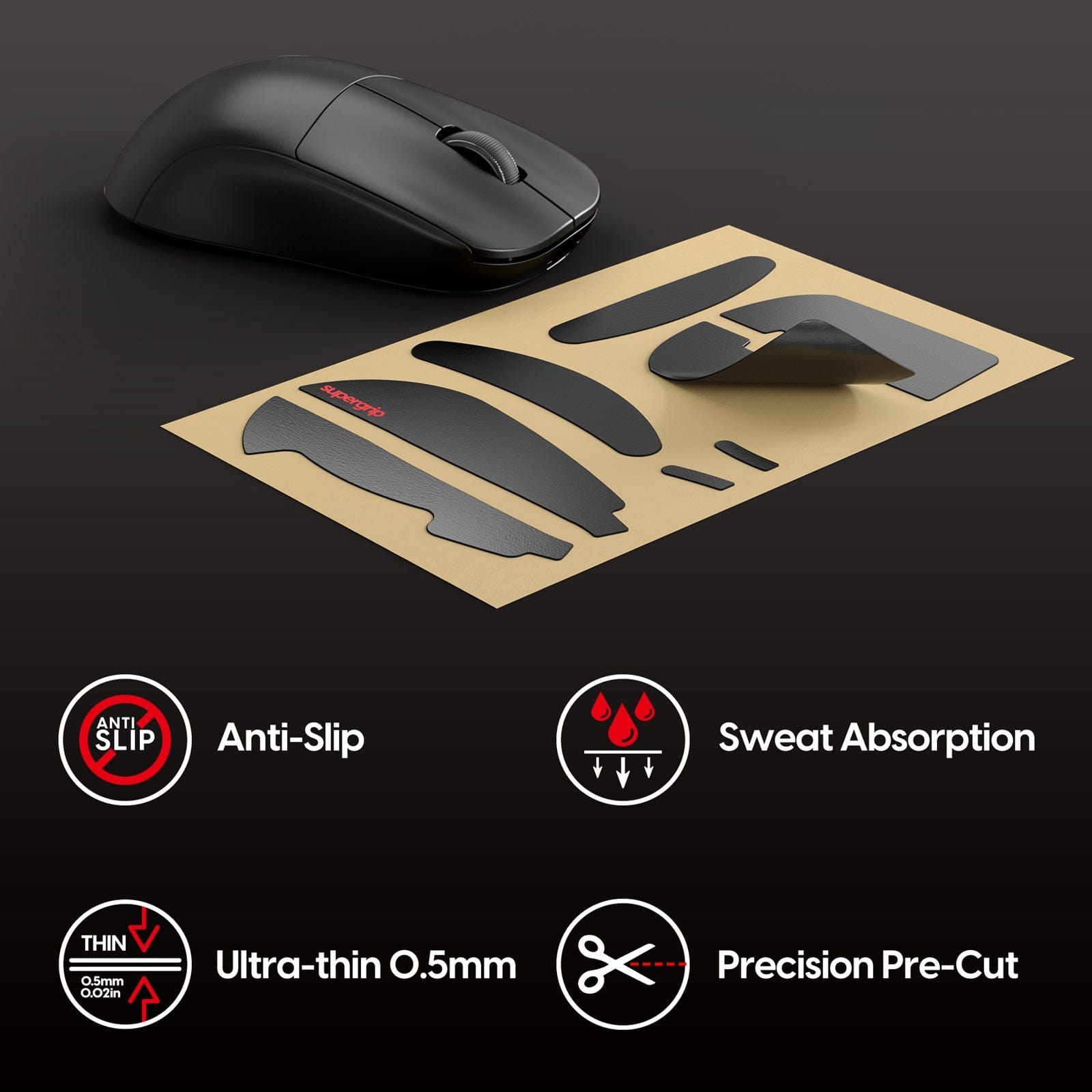 Miếng dán chống trượt Pulsar Supergrip - Grip Tape Precut for X2, X2V2, X2V3 Medium.