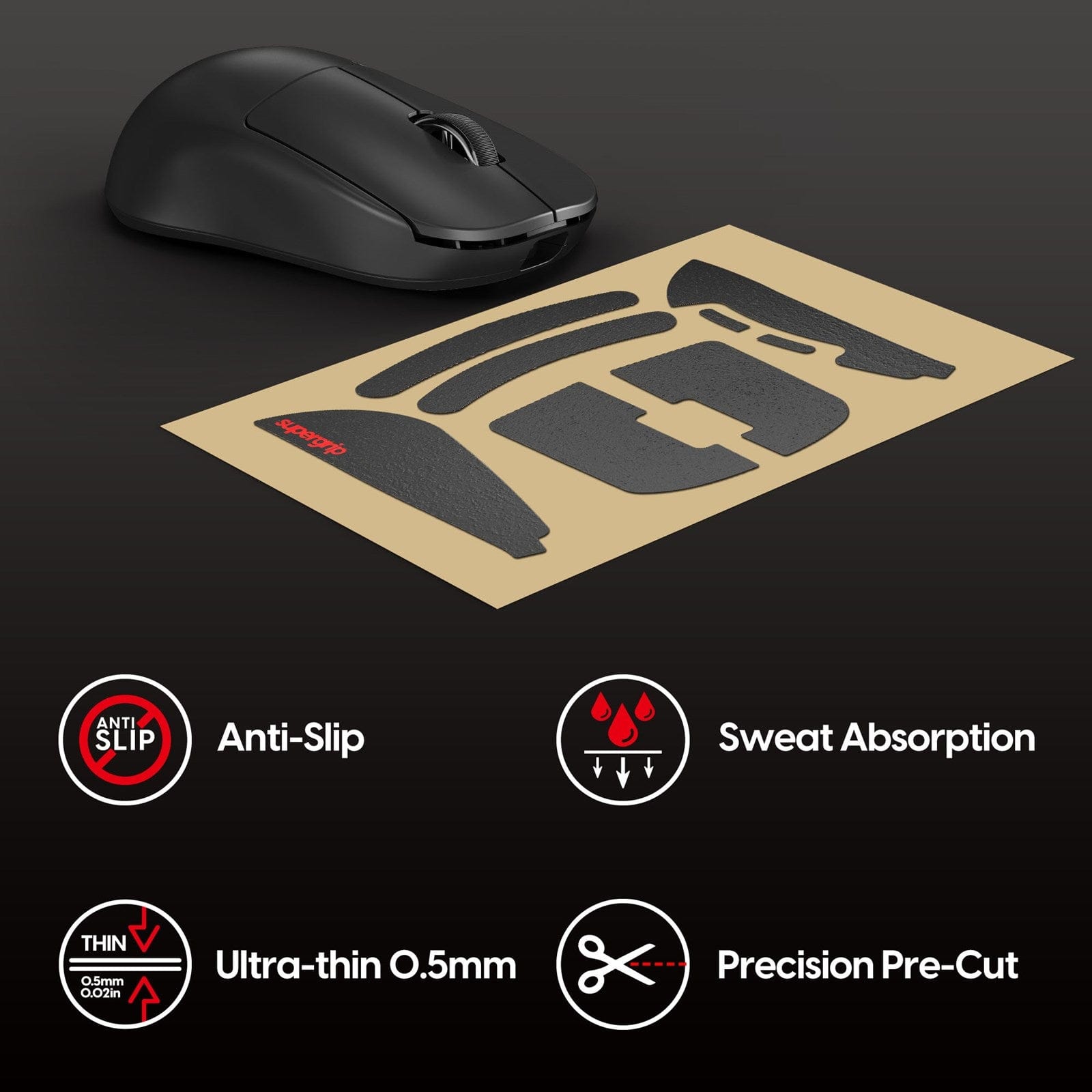 Miếng dán chống trượt Pulsar Supergrip - Grip Tape Precut for X2H, X2H V3 Medium.