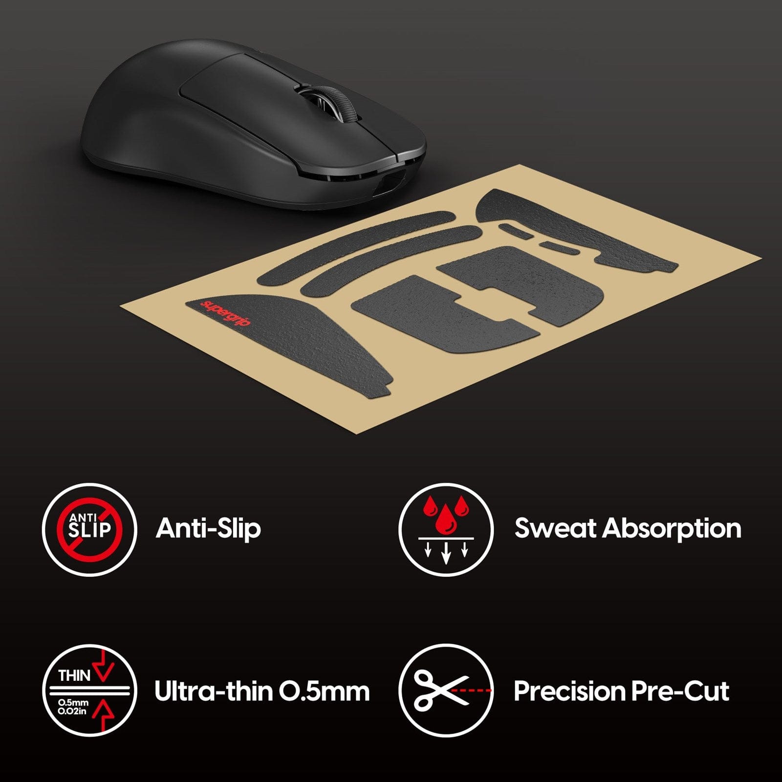 Miếng dán chống trượt Pulsar Supergrip - Grip Tape Precut for X2H V3 Mini.