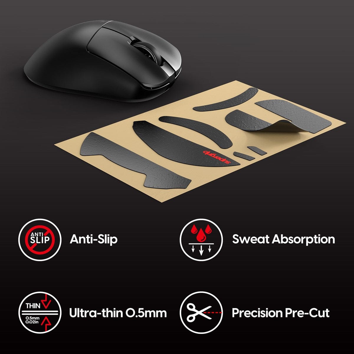 Miếng dán chống trượt Pulsar Supergrip - Grip Tape Precut for Xlite V4 / Xlite V3 Mini.