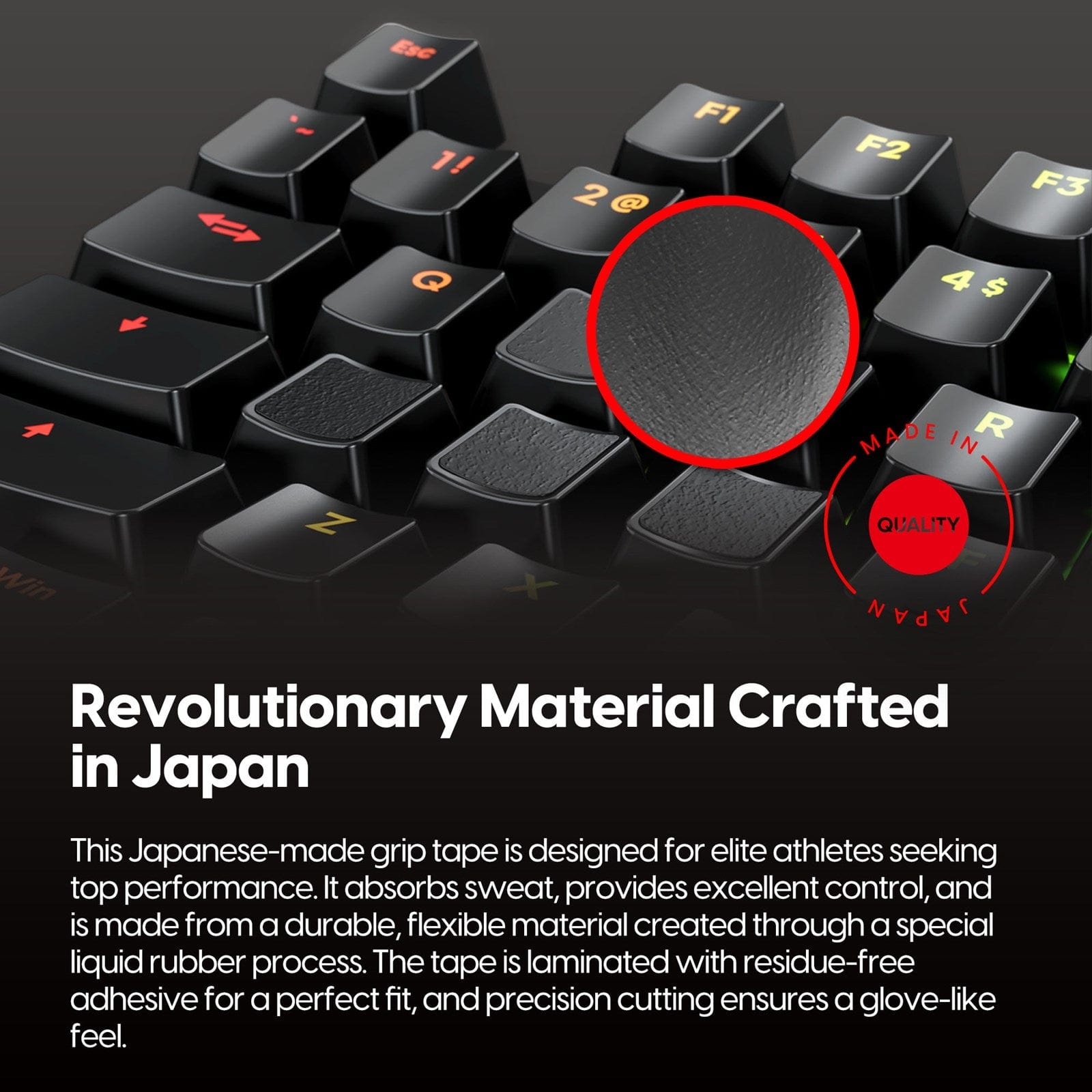 Miếng dán chống trượt Pulsar Supergrip - Universal Keyboard Grip Tape Precut Sheet.