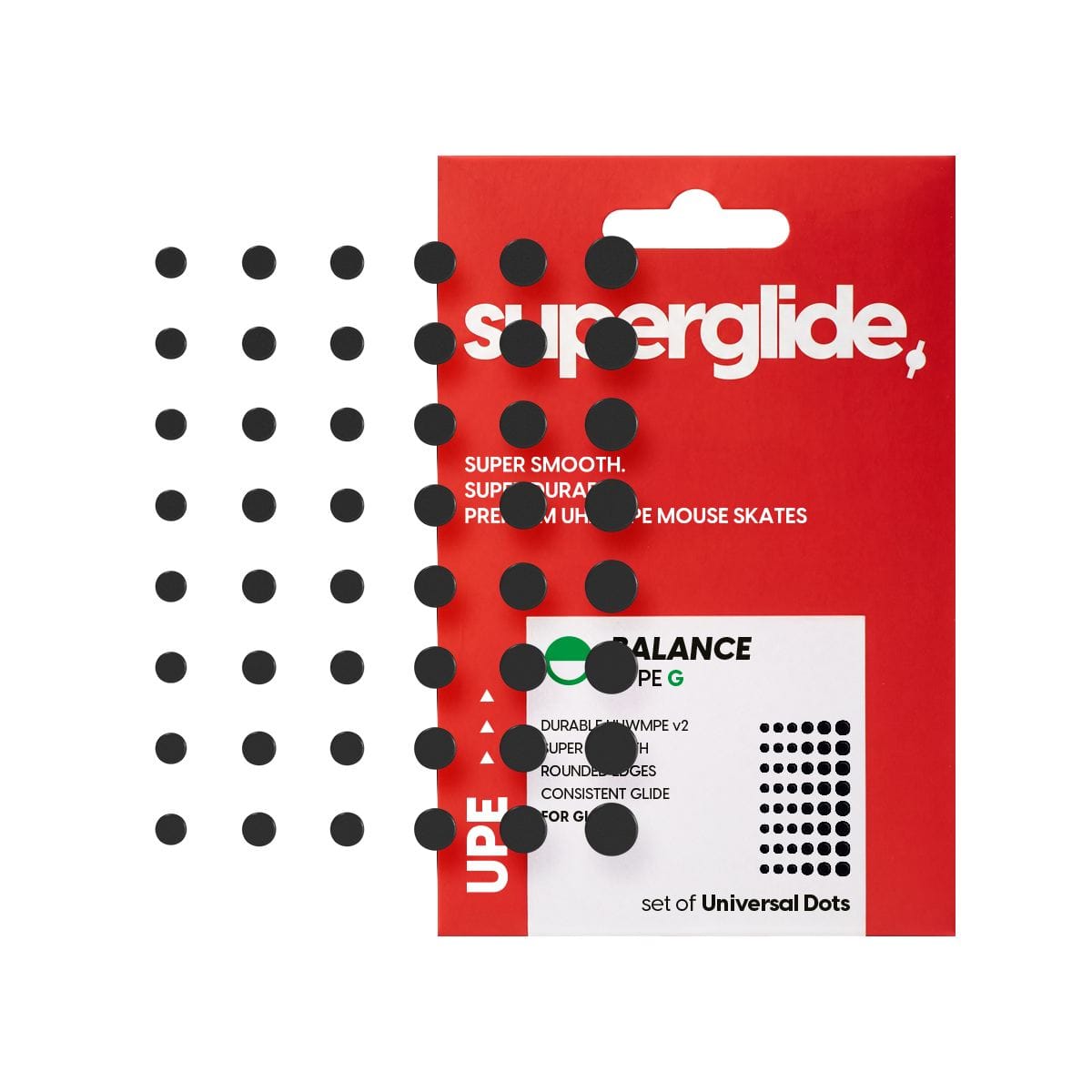 Pulsar Superglide UPE Type-G (BALANCE / FOR GLASS) set of Universal Dots – Feet PTFE cho pad kính