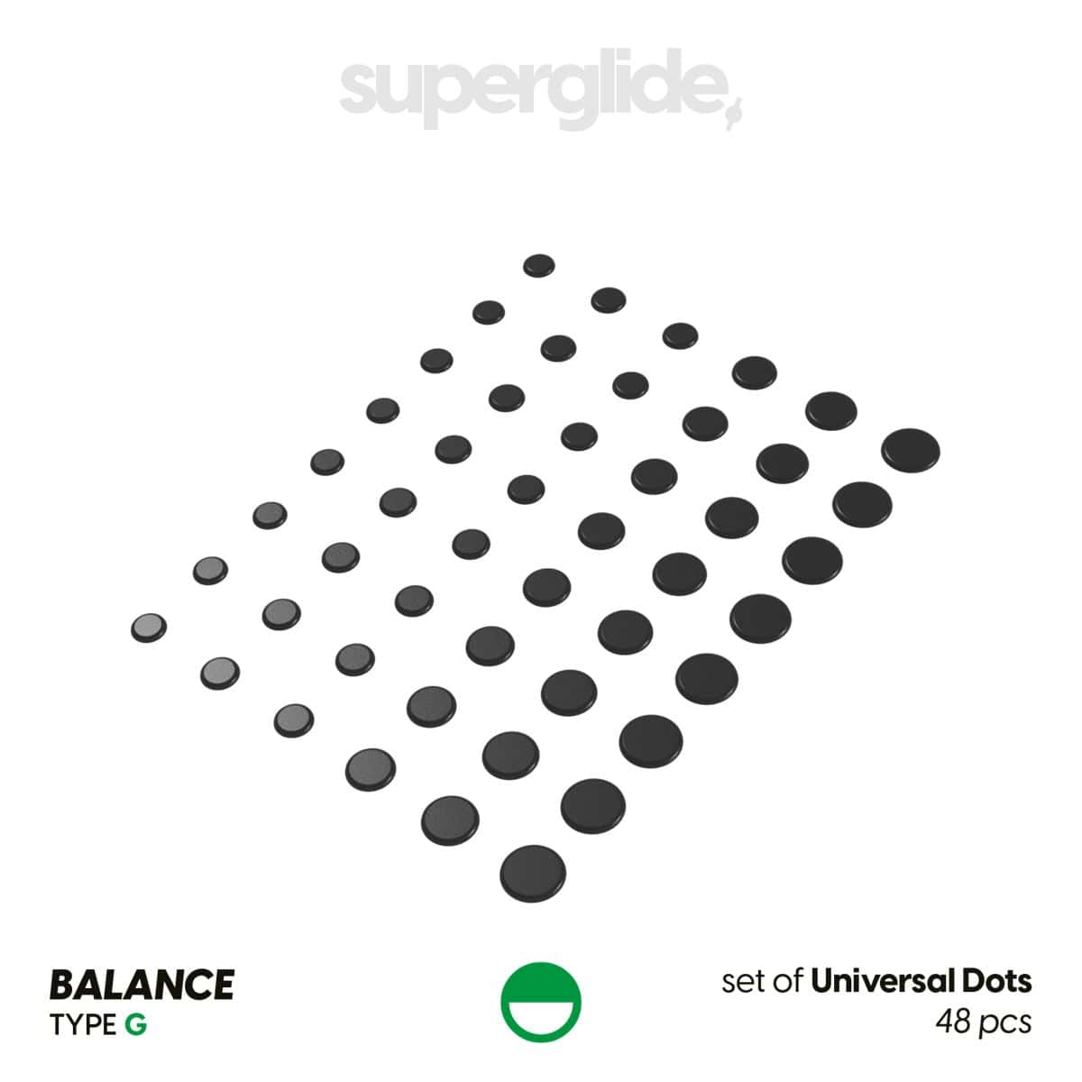 Pulsar Superglide UPE Type-G (BALANCE / FOR GLASS) set of Universal Dots – Feet PTFE cho pad kính