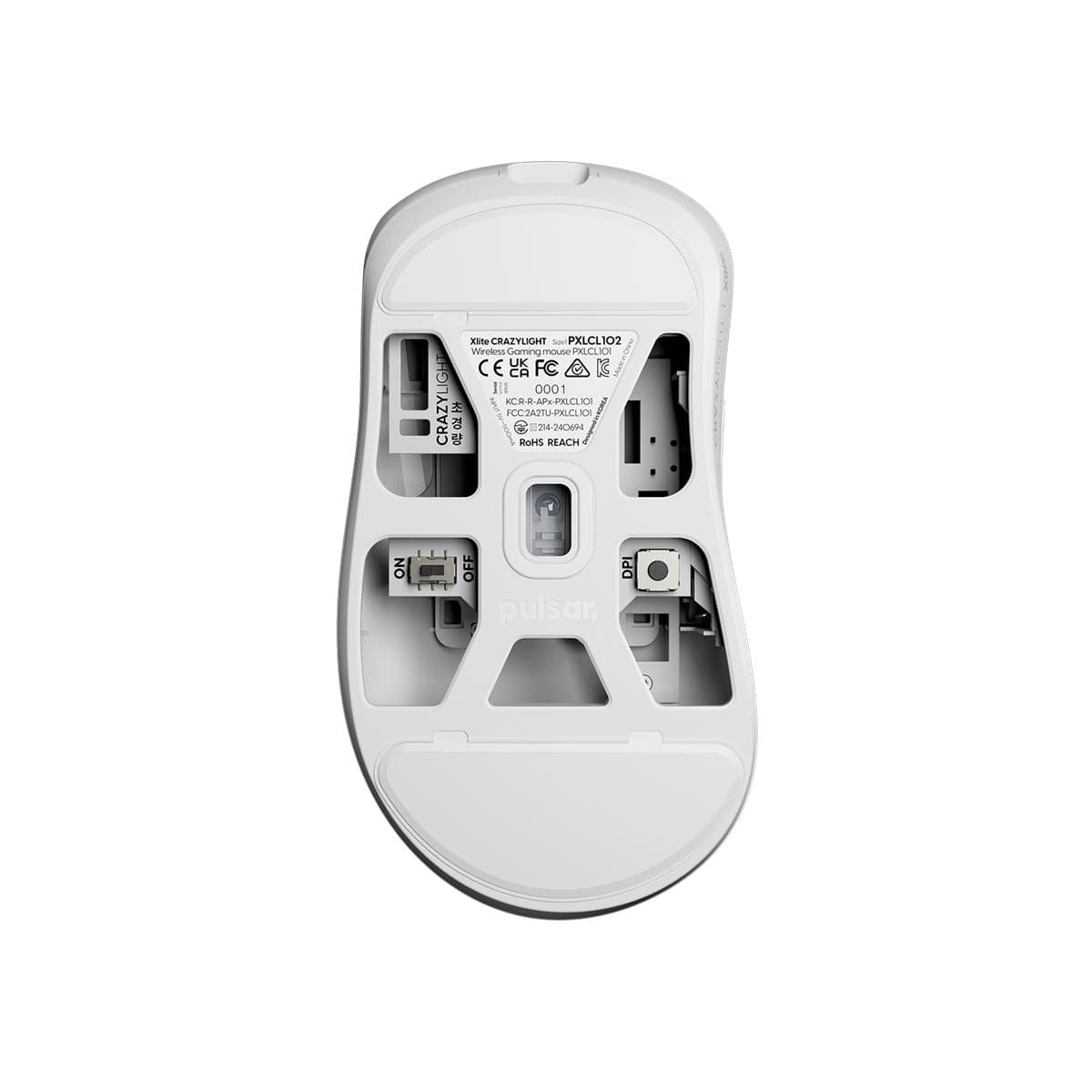 Pulsar Xlite Crazylight - Chuột không dây siêu nhẹ 43g, 8K polling rate