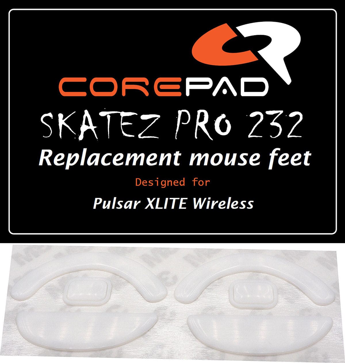 Feet chuột PTFE Corepad Skatez PRO Pulsar Xlite V4 / Xlite V3 / Xlite V3 eS / XLITE Wireless / Pulsar XLITE V2 Wireless / Pulsar XLITE V2 mini Wireless (2 bộ).