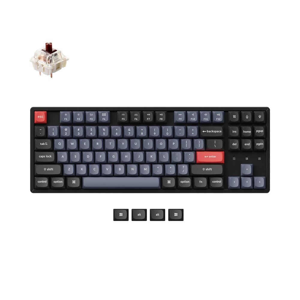 Bàn phím cơ Keychron K8 Pro - Khung nhôm - Keycap xanh