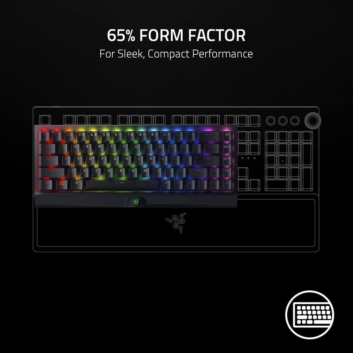 Bàn phím cơ Razer Blackwidow V3 Mini Hyperspeed.