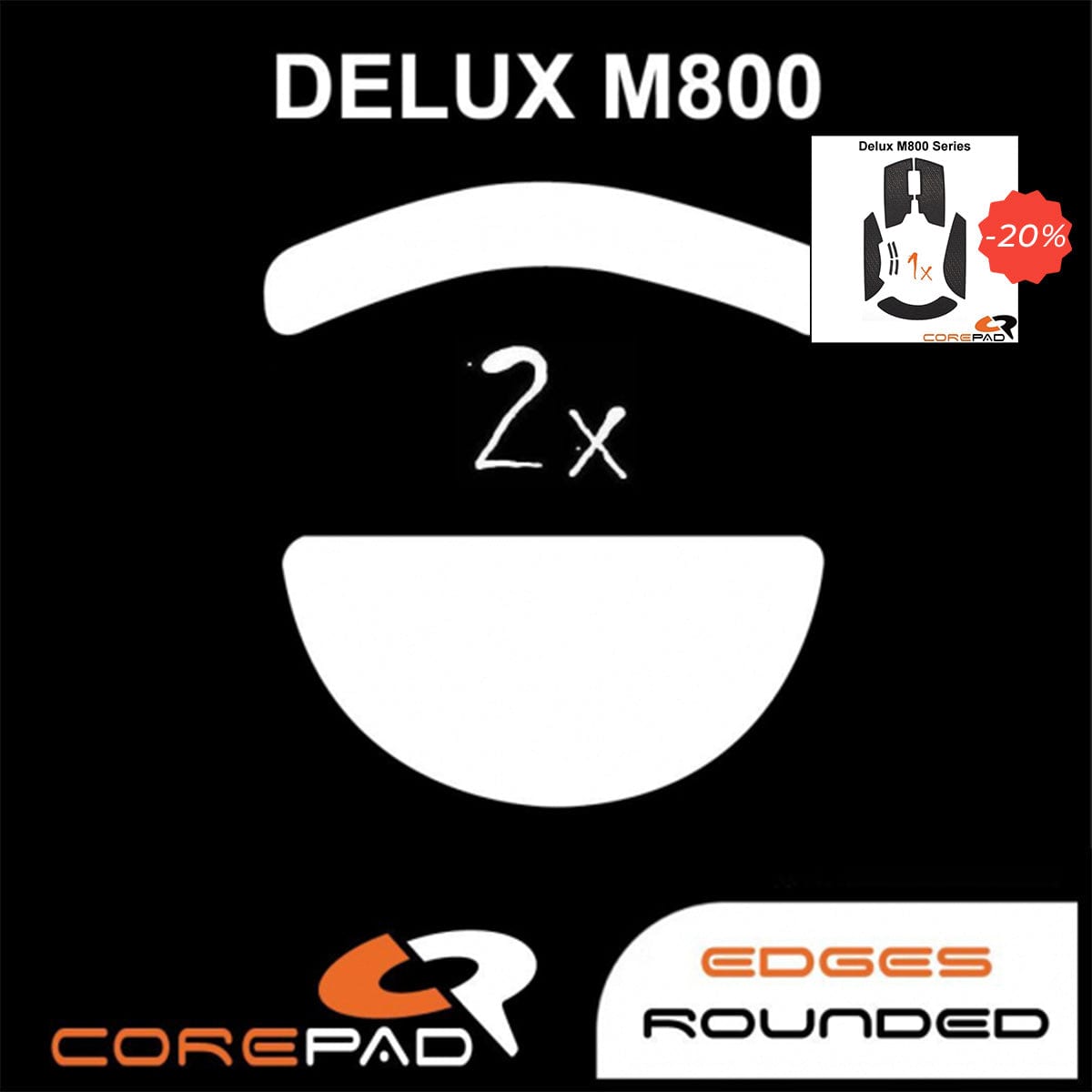 Bundle Feet + Grip tape Corepad - Delux M800 Series.