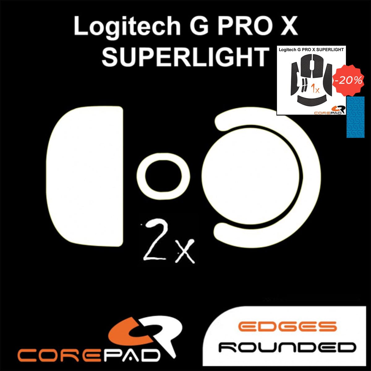 Bundle Feet + Grip tape Corepad - Logitech G PRO X Superlight.