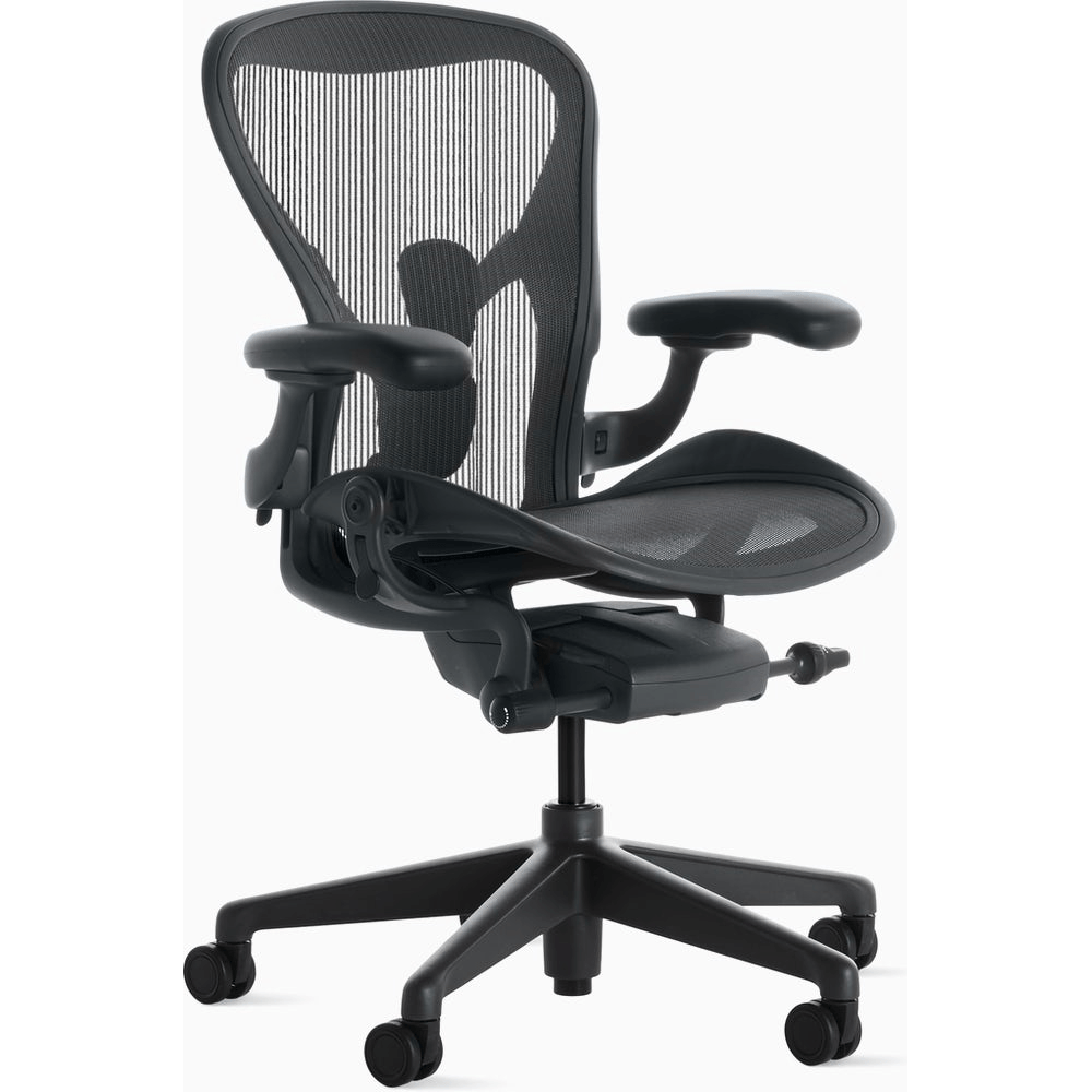 Ghế công thái học Herman Miller Aeron - Đen Graphite - Hàng xách tay