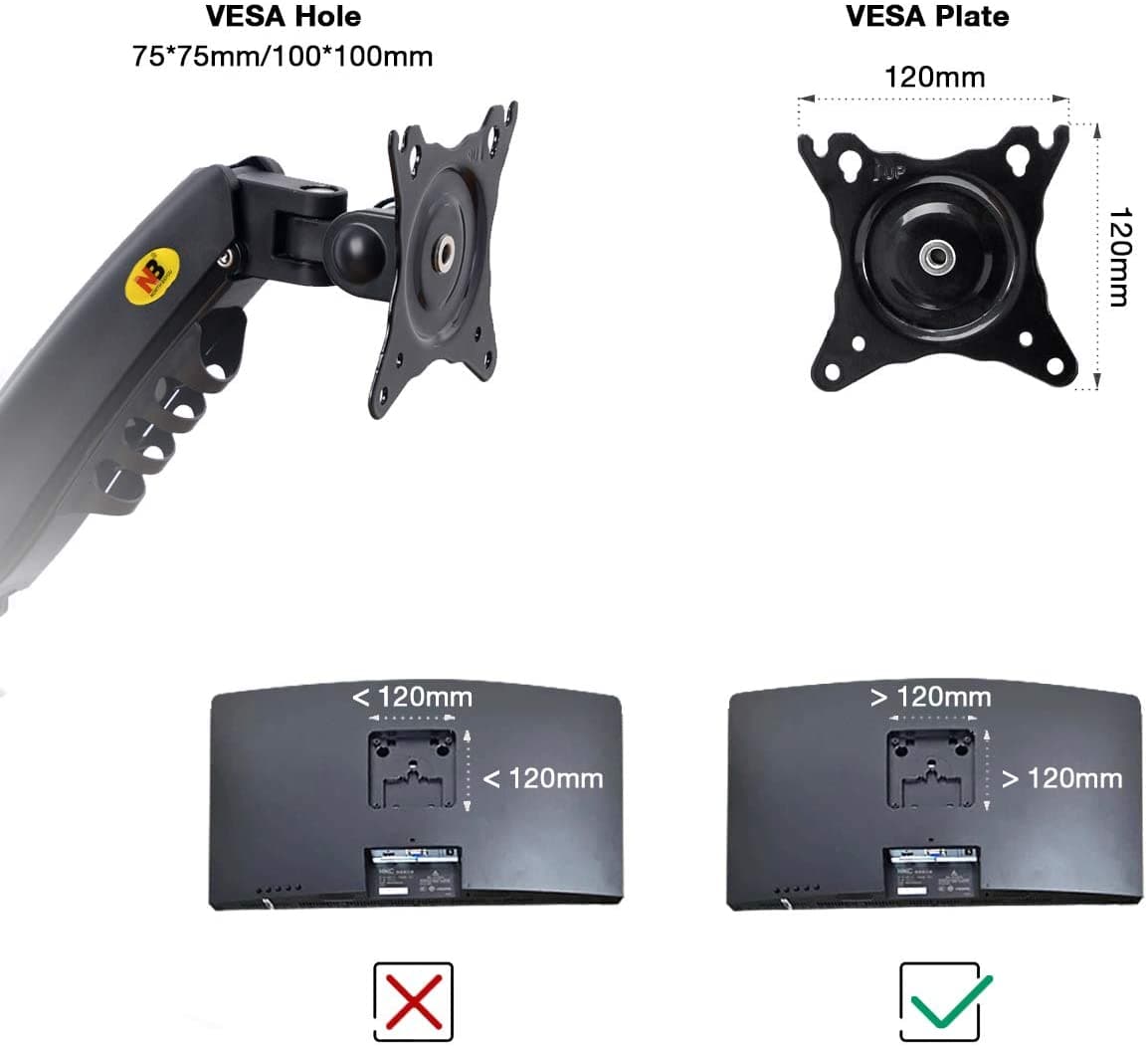 Tay đỡ 2 màn hình North Bayou F160 (17-27").