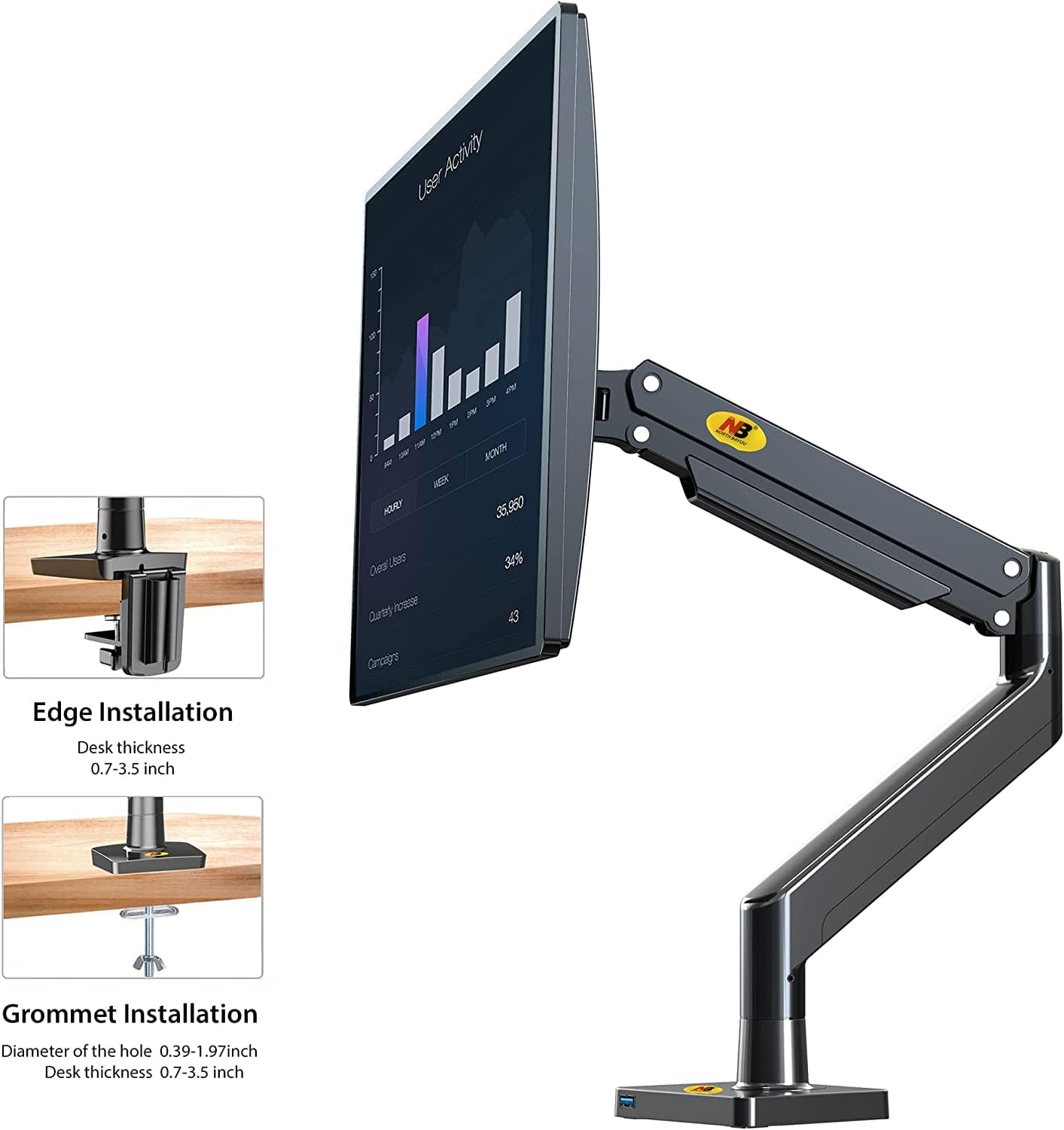 Tay đỡ màn hình North Bayou NB-G40 (24-40").