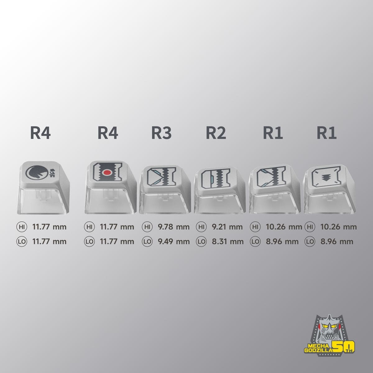 Bộ keycap Arbiter Studio Godzilla - Mechagodzilla (157 phím)