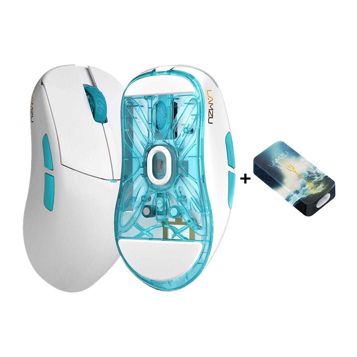 Bundle chuột + Dongle 4KHz - Lamzu Atlantis Mini 4K/Pro (White/Elegant Blue)