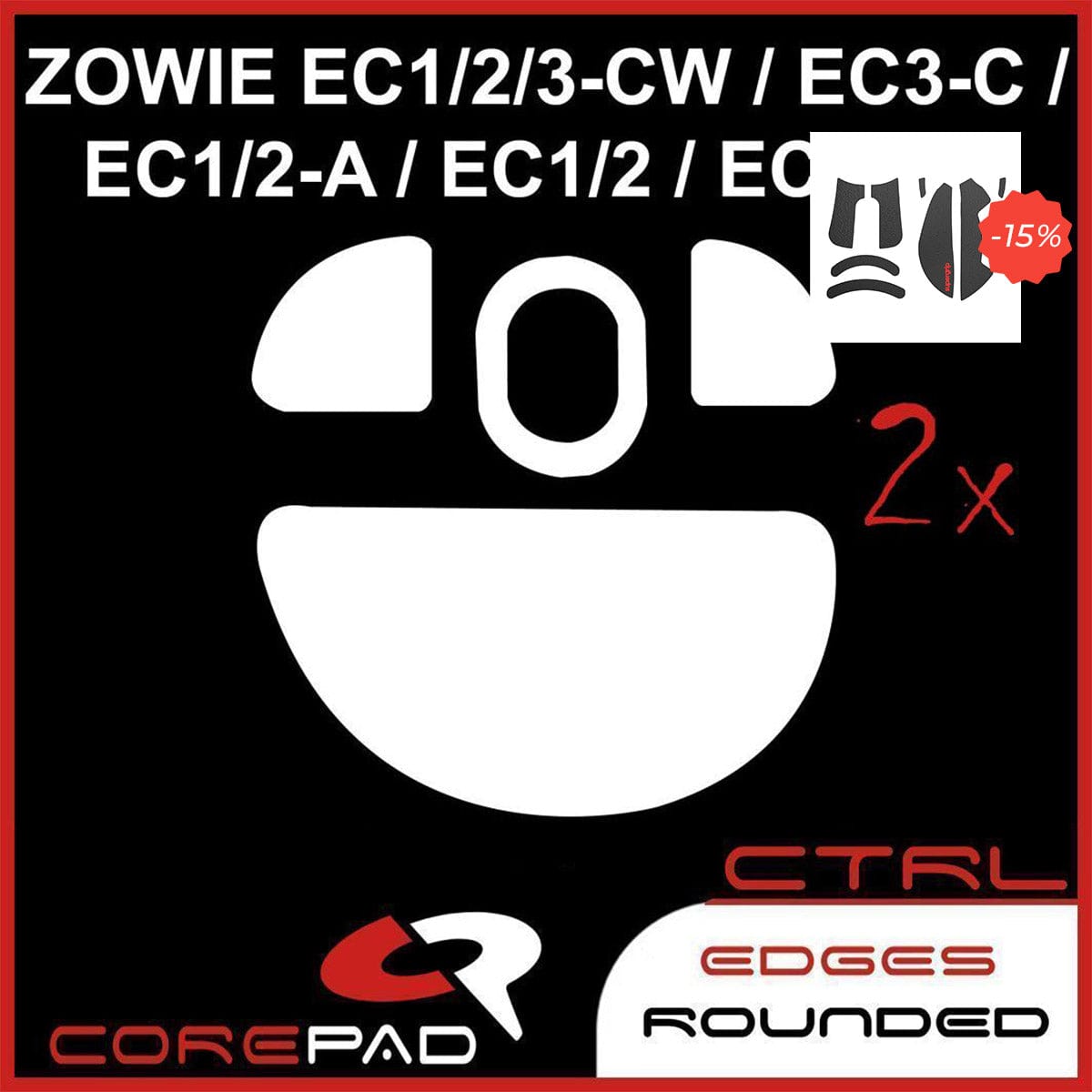 Bundle Feet Corepad + Grip tape Supergrip - Zowie EC2-CW