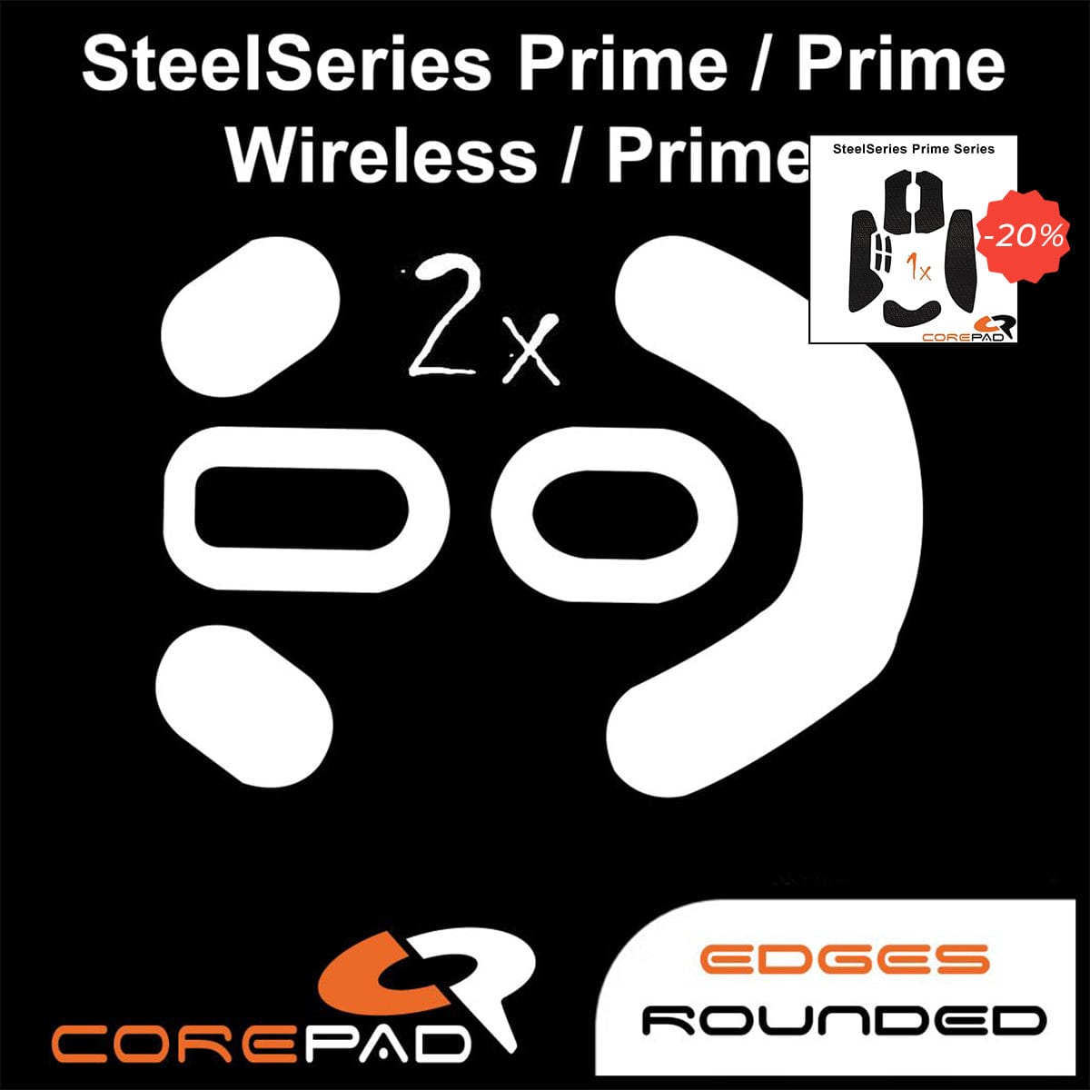 Bundle Feet + Grip tape Corepad - Steelseries Prime Wired / Prime Wireless / Prime+