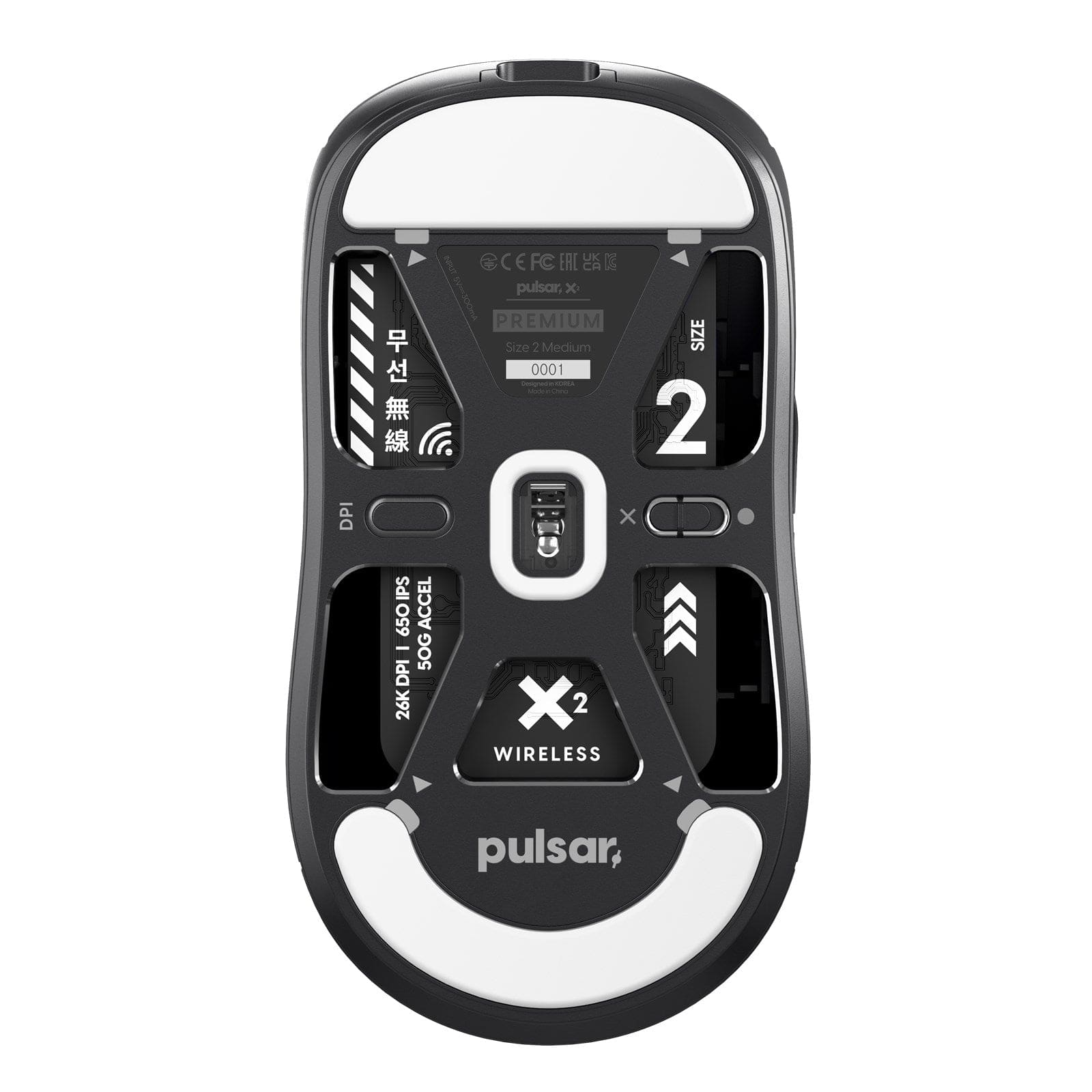 Chuột không dây siêu nhẹ Pulsar X2 Wireless Premium Black - Medium/Mini