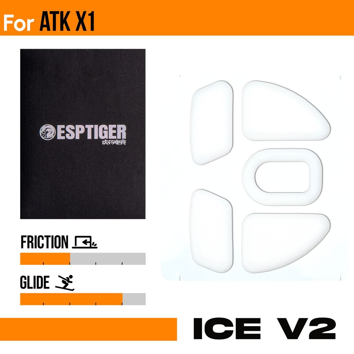 Feet chuột PTFE ESPTiger ICE V2 ATK X1 PRO / PRO MAX / Ultra (1 bộ)