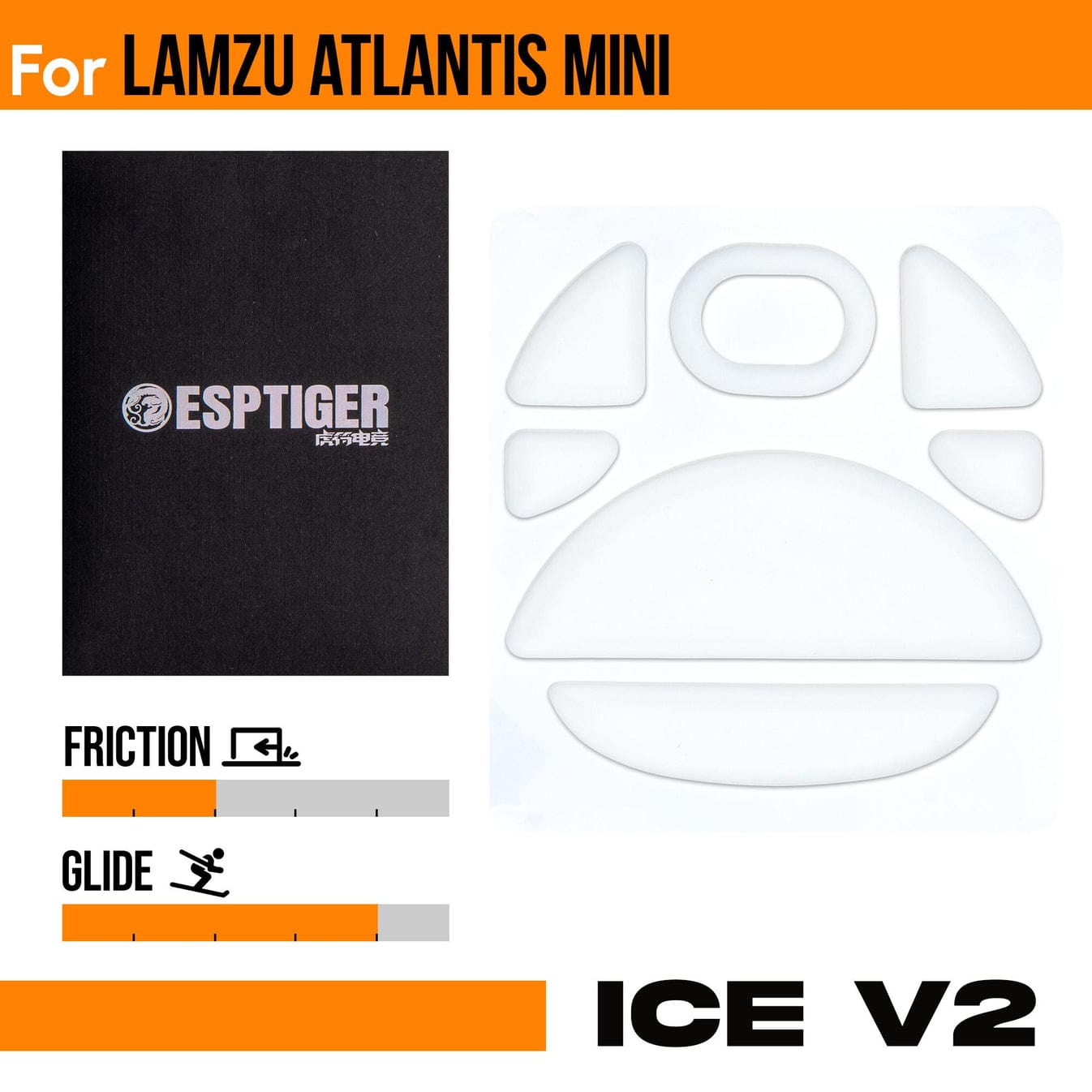 Feet chuột PTFE ESPTiger ICE V2 Lamzu Atlantis Mini (1 bộ)