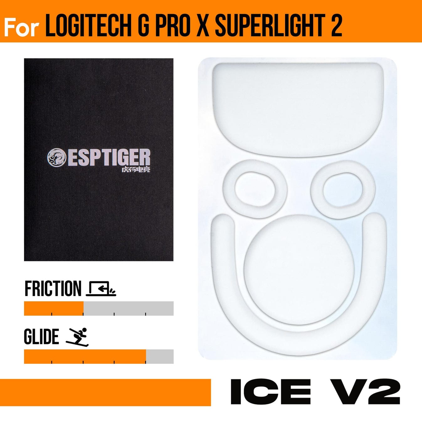 Feet chuột PTFE ESPTiger ICE V2 Logitech G Pro X Superlight 2 (1 bộ)