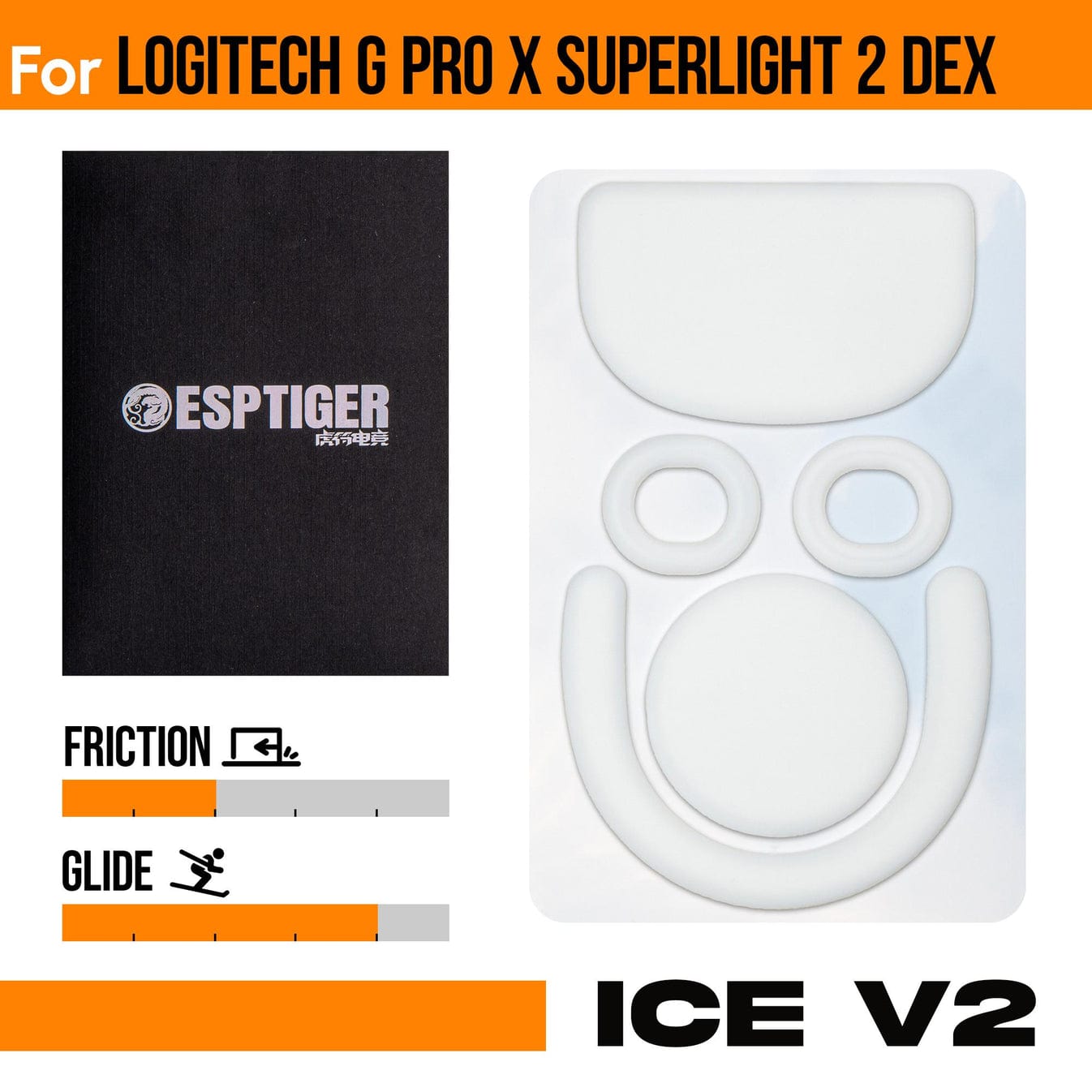 Feet chuột PTFE ESPTiger ICE V2 Logitech G Pro X Superlight 2 DEX (1 bộ)