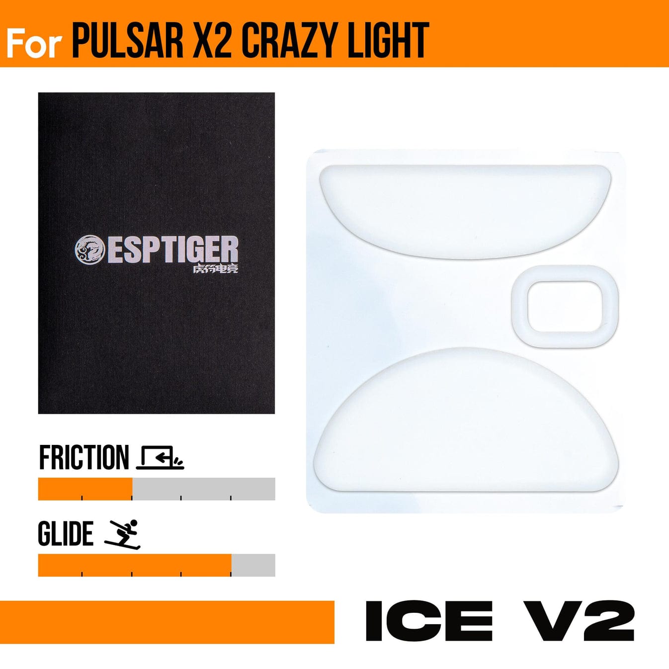 Feet chuột PTFE ESPTiger ICE V2 Pulsar X2 Crazylight (1 bộ)