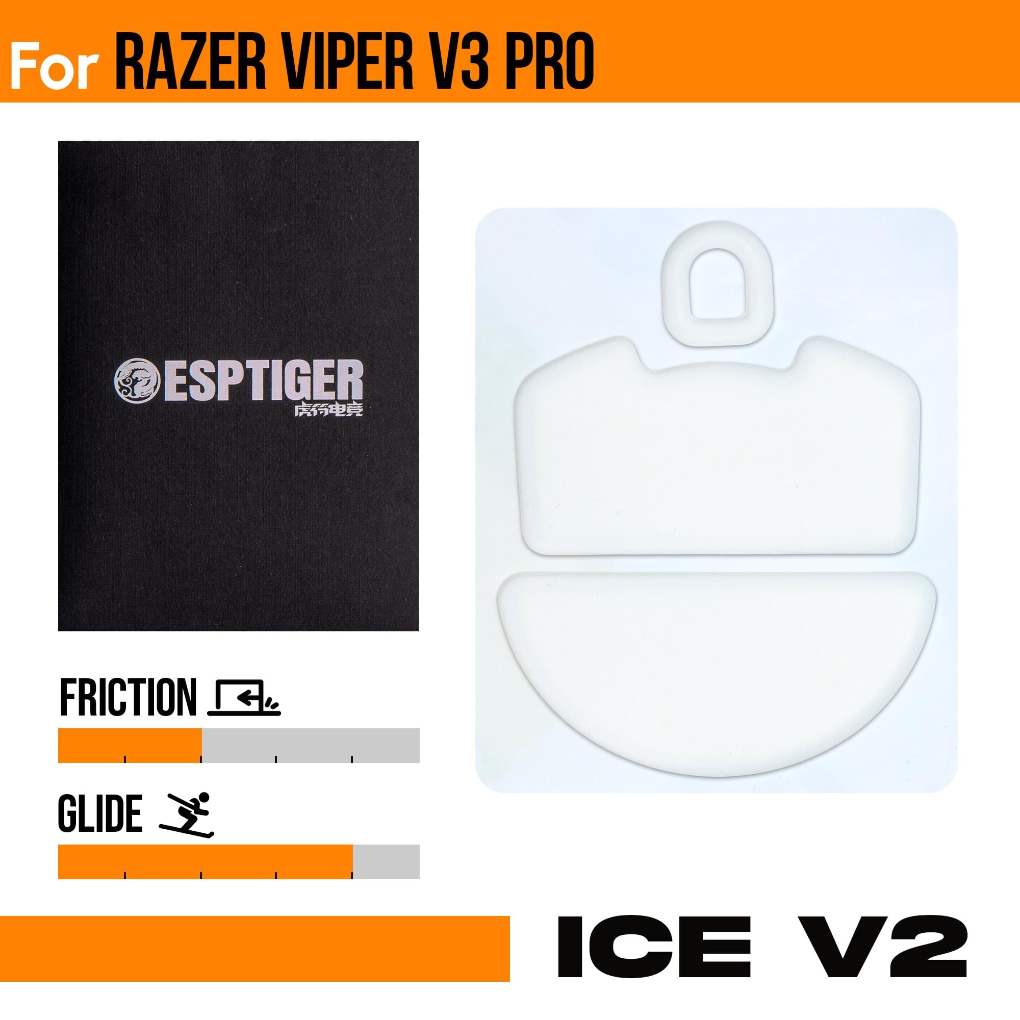 Feet chuột PTFE ESPTiger ICE V2 Razer Viper V3 Pro (1 bộ)