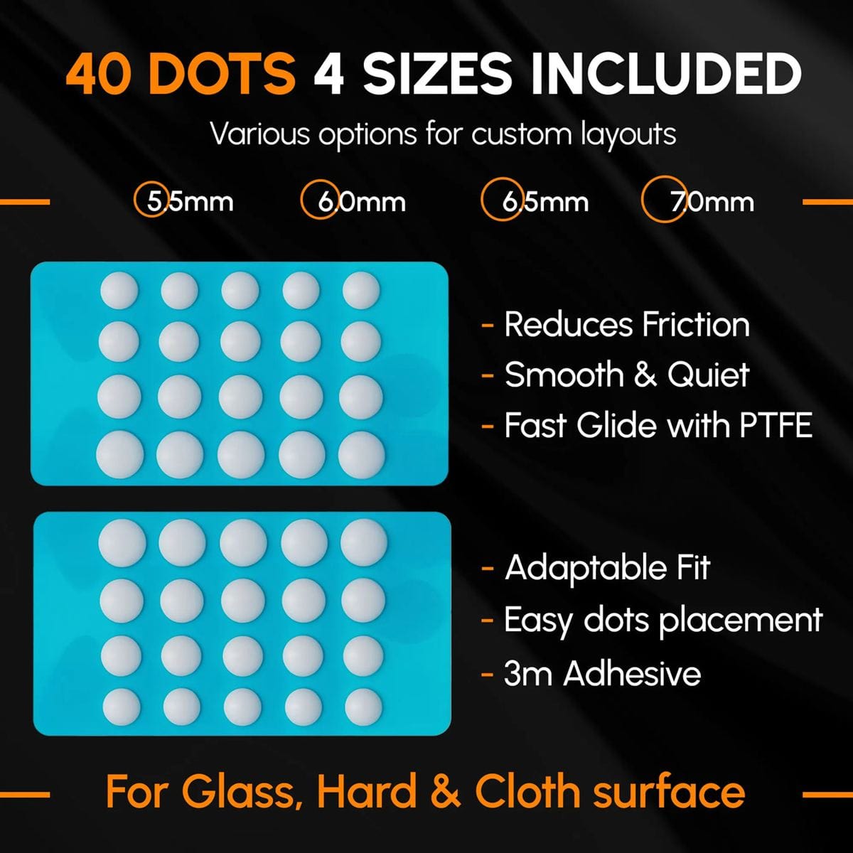 Feet chuột PTFE ESPTiger ICE V2 Universal DIY Dots (40 chấm)