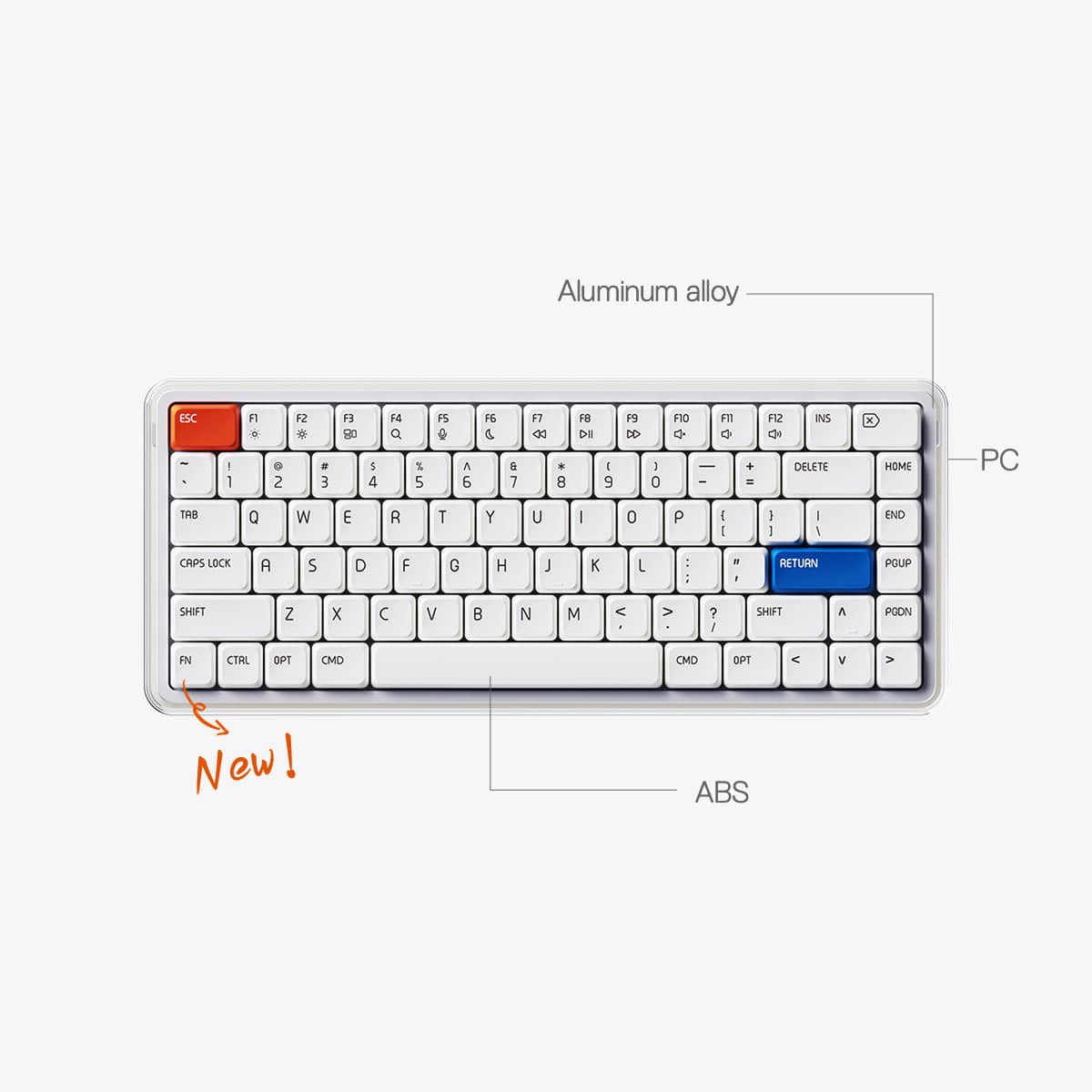 MelGeek O2 – Bàn phím low-profile tri-mode trong suốt