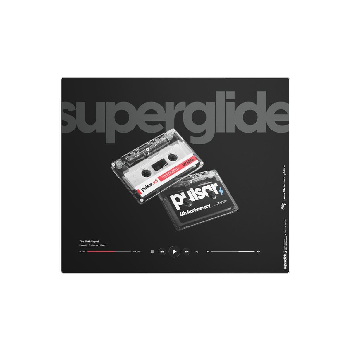 Pulsar [6th Anniversary] Superglide3 Glass Mousepad - Lót chuột kính cường lực giới hạn